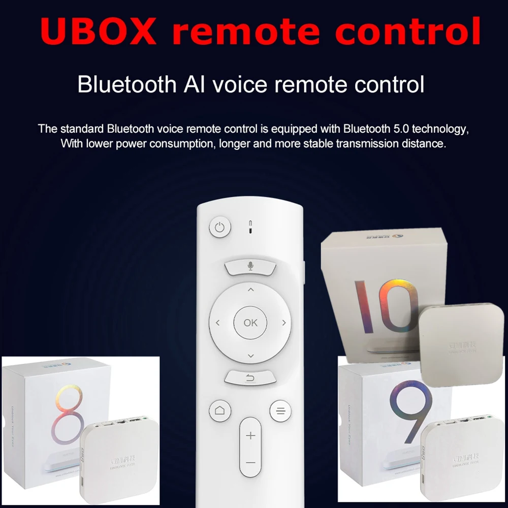 

Unblock Tech TV Box Remote Control AI Remote для UBOX 10 UBOX9 UBOX8 PRO Ubox3-7