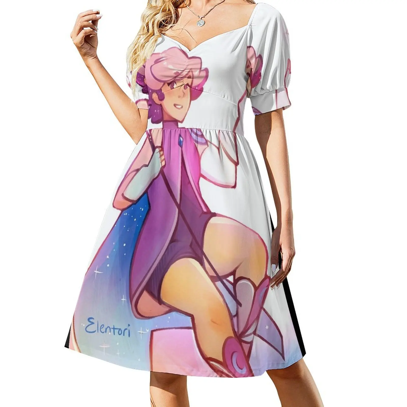 Vestido de manga corta con brillo, atuendos de verano para mujer, vestidos de cumpleaños, vestidos para eventos especiales, vestidos de fiesta