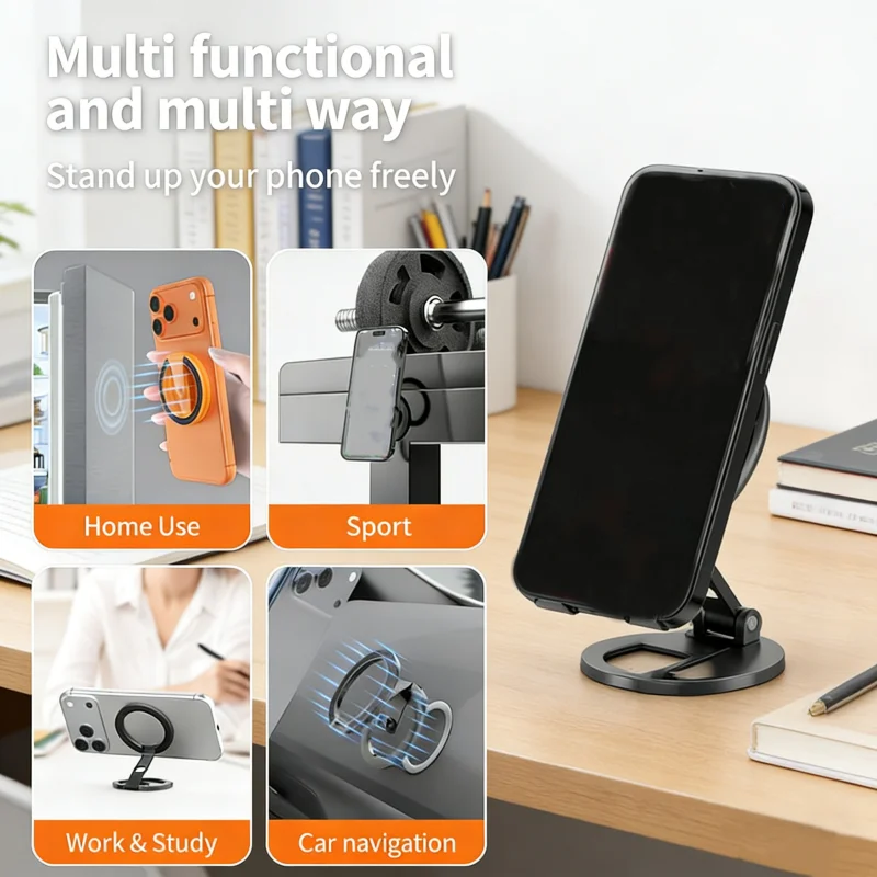 Compact Foldable Double-Sided Magnetic Stand for Phones & Photography Accessories