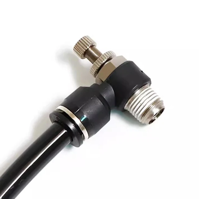 20PCS Pneumatic Fitting Kit - Fast Connect Air Speed Regulating Valves, SL Thread 4-12mm