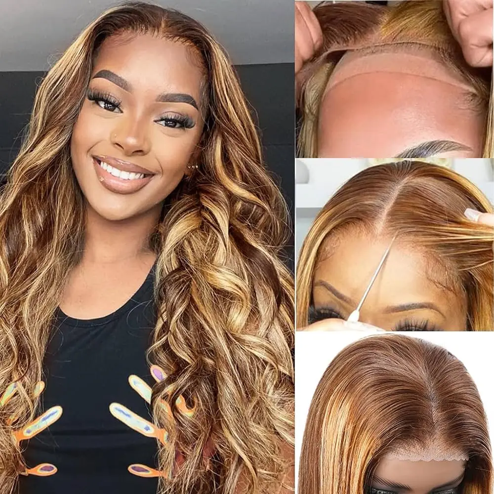 Wear Go Glueless Wig Human Hair Wigs Body Wave Wig P4/27 Highlight Pre Cut 5x5 Hd Lace Closure Brazilian Glueless Sale