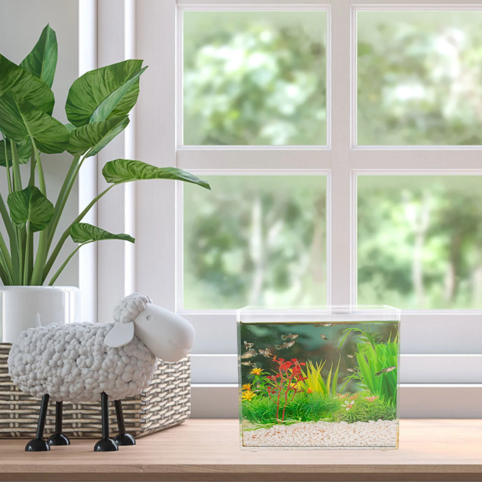 M Rimless Mini Aquarium Fish Tank Square Plant Tank Turtle Small Fish Bowls Betta Tanks Bowl Pet Products Aquatic