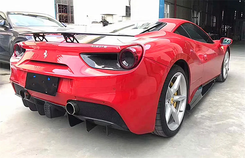 For Ferrari 488 High Quality REAL Carbon Fiber Body Side Skirt Kit Lip Splitters Spoiler - Ferrari 488 - Racext 75