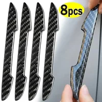 4/8pcs Car Door Protective Sticker Strip Carbon Fiber Look Anti-Collision  Protector Car Door Edg Scratch-resistant Stickers 1