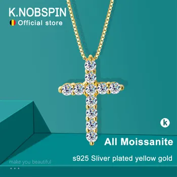 Moissanite Cross Pendant Necklace 1