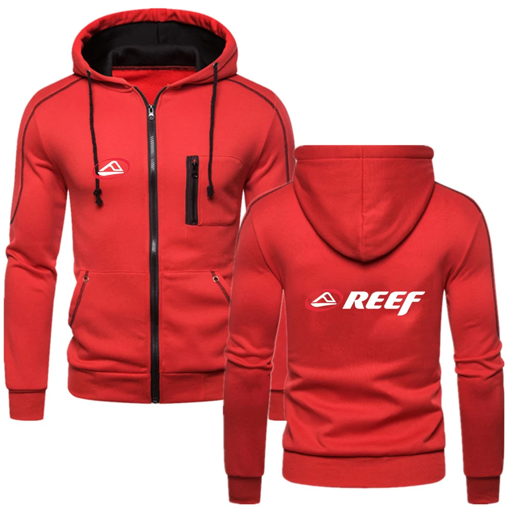 Reef 2023 Pullover Men New Spring and Autumn Streetwear Sweatshirts Solid Color Hoodie Leisure Fashionable Clothing