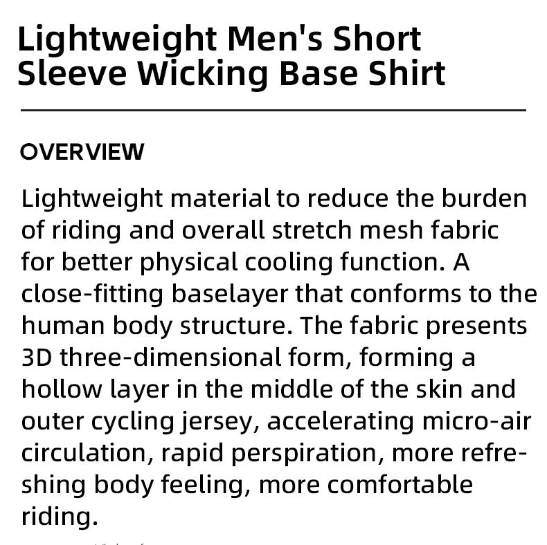ROCKBROS Sommer Herren Fahrrad-T-Shirts Atmungsaktiv Schnelltrocknend Bike Kurzarm-Tops Sport MTB Rennrad Kurzarm-Basis-Shirts für Männer – Detail 2