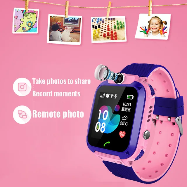 Waterproof Kids Q12 Smart Watch SOS Anti-lost Smartwatch Baby Clock Call Location Tracker Locator Watch No Sim Card Phone Toy 3