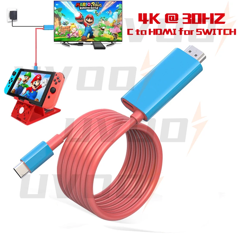 For Nintendo Switch USB Type C To 4K HDMI-compatible Conversion Adapter  Cable for TV Mobile Computer HD Projection Converter - AliExpress