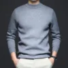 Y2k Autumn Winter Mens Black Pullover Sweater Fashion Casual Slim Fit O-Neck Knitted Oversize Man Streetwear Knitwear Pull Homme 4
