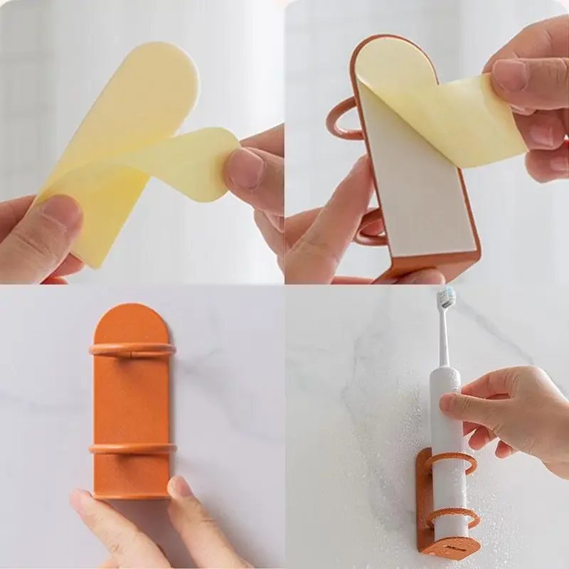 Wall-Mounted Electric Toothbrush Holder Punch-Free Razor Storage Shelf Toothbrush Organizer Bathroom Accessories toothbrush holder bathroom storage rack