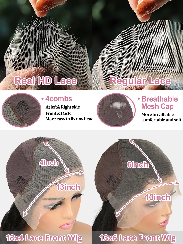 Lace Front Wigs 13x6 HD Lace Frontal Human Hair Wig Brazilian Bone Straight Human Hair Wigs For Women 13x4 Lace Front Wig Pre Plucked
