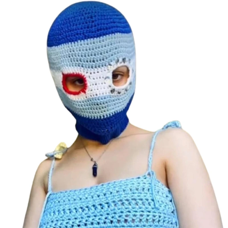 

2023 New Crochet Full Face Cover Hat for Adult Handwoven Balaclava Cap Novelty Party Hat for Girl Boys Mask Hat Cool Accessories