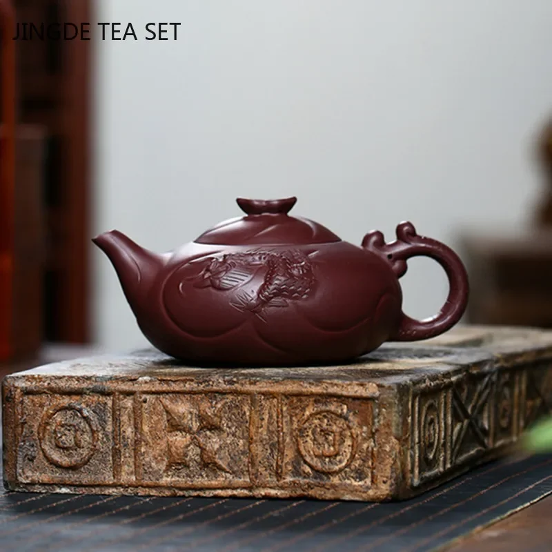 Boutique Yixing Purple Clay Tea Pot Raw Ore Zhu Mud Beauty Teapot Master Handmade Zisha Filter Kettle Tea Sets Supplies 330ml