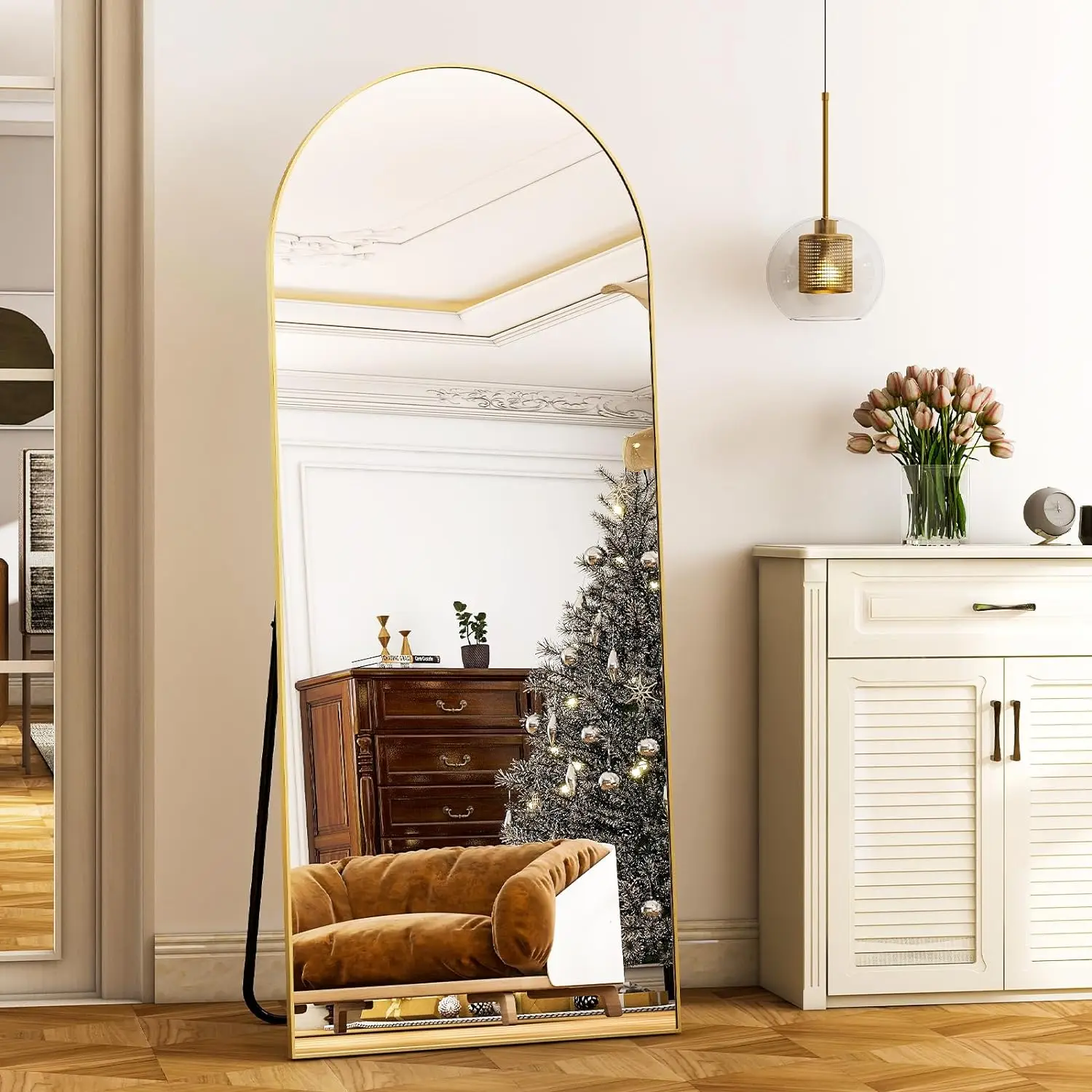 Black 26" x 71" Full Length Mirror - Aluminum Alloy Frame Full Body Mirror - Extra Large Floor Mirrors for Bedroom