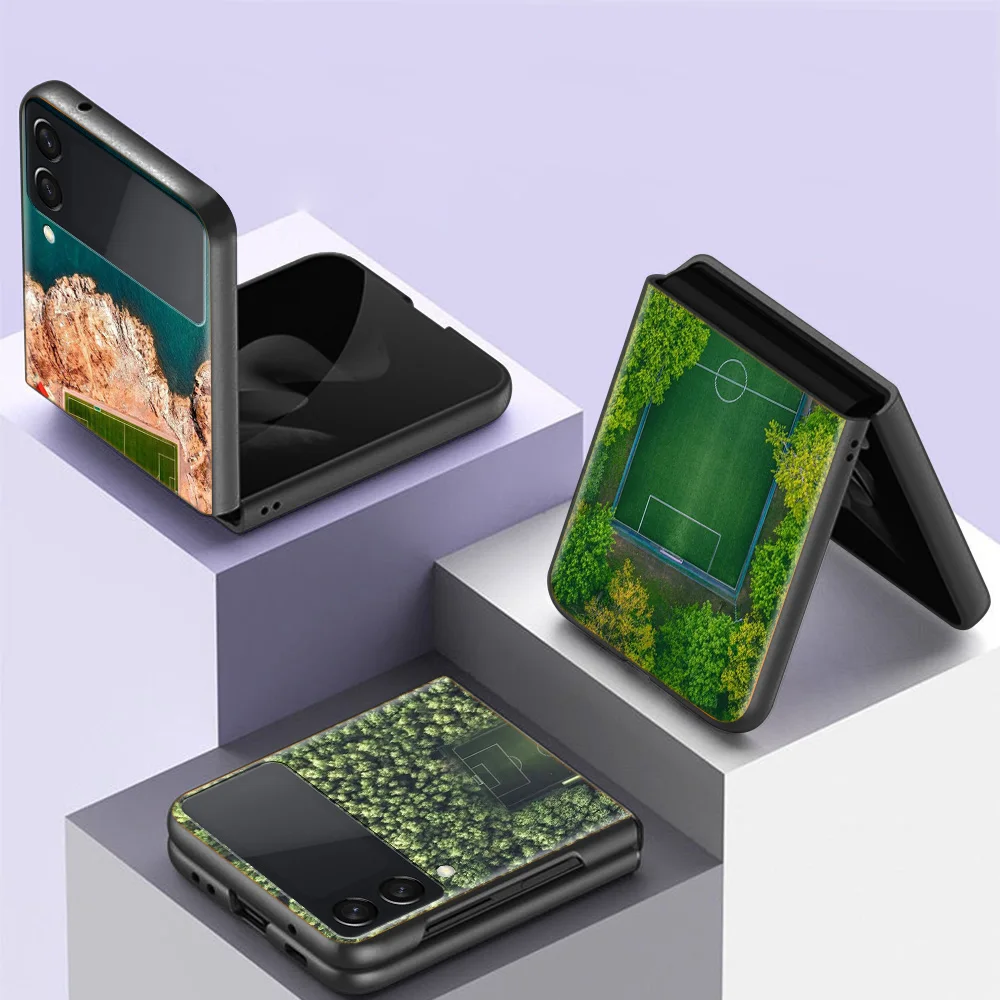 Football Field Football Hot Blood Sports Phone Case Per Fundas Samsung Galaxy Z Flip 5 5G Flip 3 Back Hard Capa Per Z Flip 5 4 5