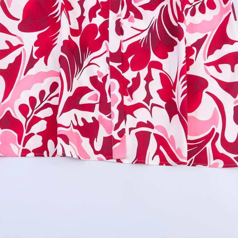 2025 Elegant Casual Chic Women Dress Fashion Print Sashes Bow Sleeve Midi Dress New Fashion Summer Holiday Office Dress