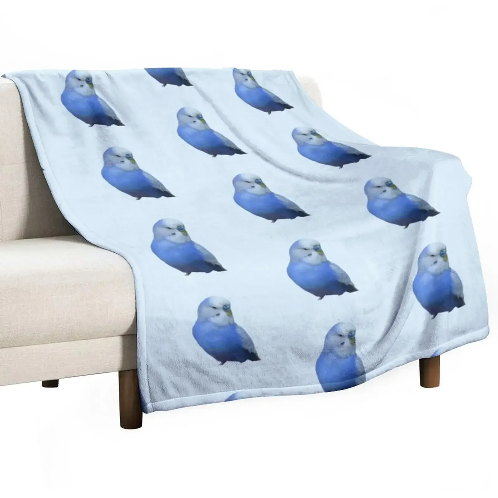 Blue Budgie Parrocchetto Lovers Design Throw Blanket Designers Coperte Giganti Per Divani