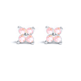 925 Sterling Silver All Pink Crystal Pave Hoop Earrings Pink Cubic Zirconia Stone Heart Moon Star Charm Earrings Jewelry
