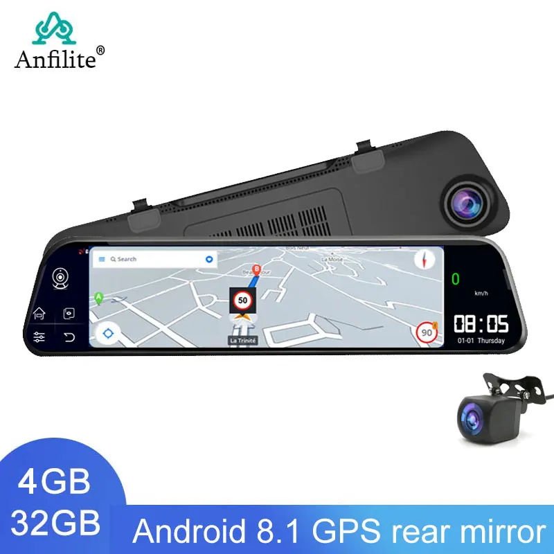 12 inch remote monitor rear Mirror navigator Android 8.1 GPS wifi Bluetooth Dash Camera 1080P dual camera ADAS Remote monitor