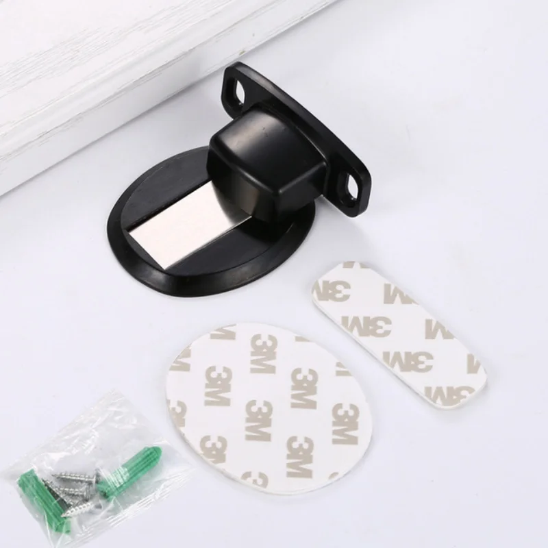 Invisible Magnetic Door Stopper Stainless Steel Punch-free Windproof Self-locking