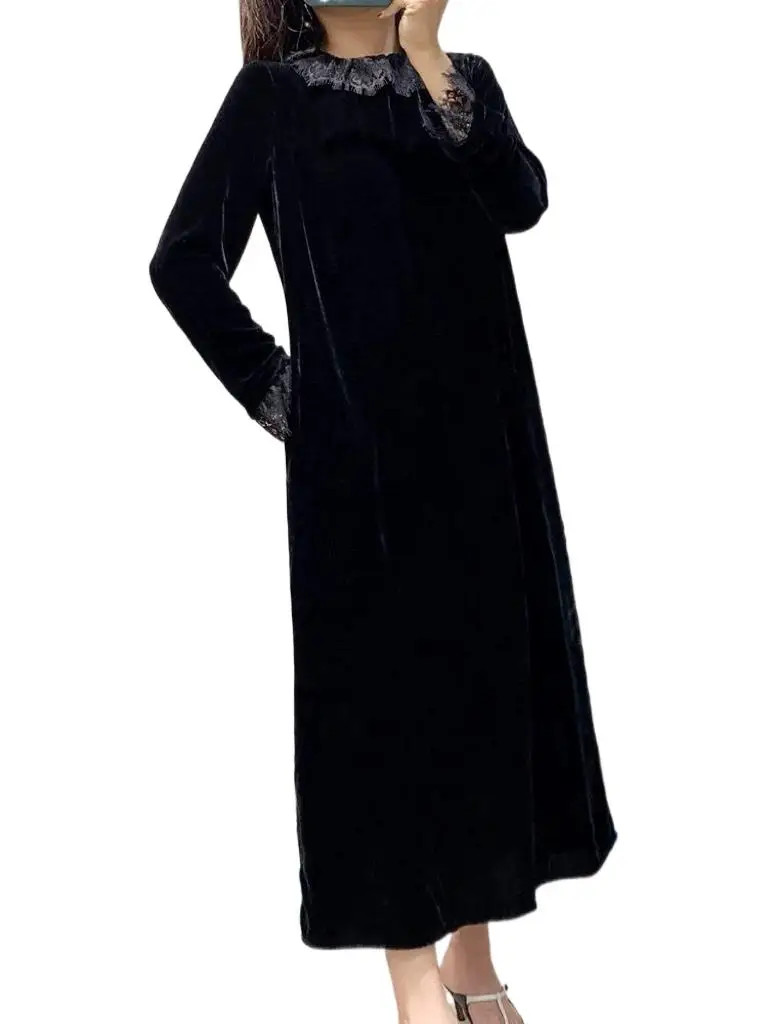 

2023 Women's Clothing Stitching lace dress