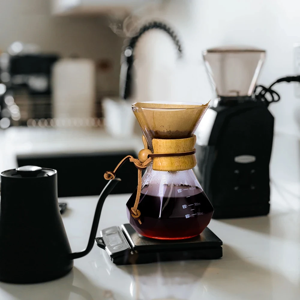Glass Coffee Pot Drip Brewing Chemex 400M/600ML Hand Brewed Coffee Filter Cup Pour Over Maker For Home Office
