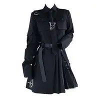 Spring Harajuku Streetwear Two-Piece Skirt Spring Oversize Punk Chain Ribbon Skirts Women 2 Piece Suit For Female 1
