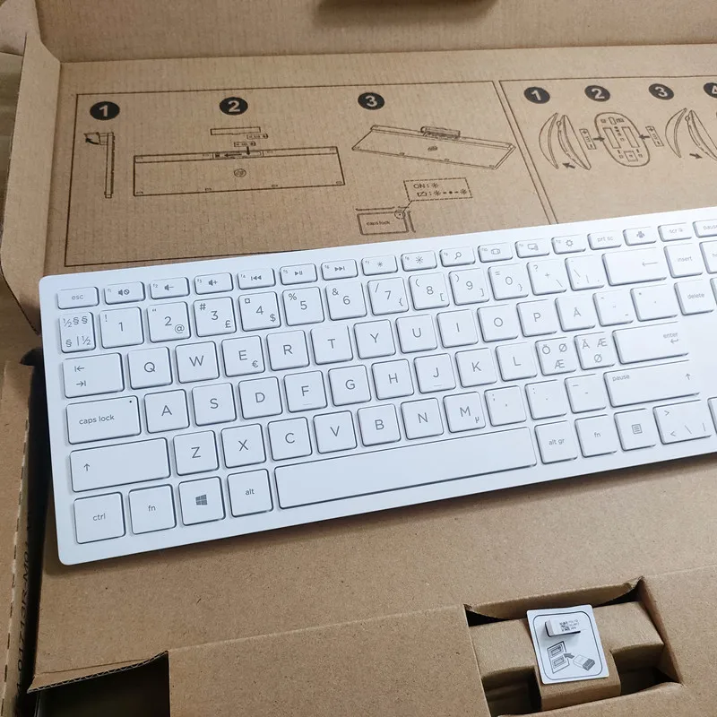노르딕 레이아웃 초슬림 키보드 및 마우스 HP 710/HP 915/HSAP003K/SK2065 무선 콤보 키보드 및 마우스