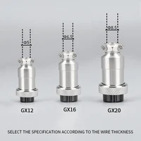 5/10/20Set GX12 GX16 GX20 2 3 4 5 6 7 8 9 10 12 14 15 Pin Male&Female Aviator Aviation Plug Socket Connector  Panel Mount 3