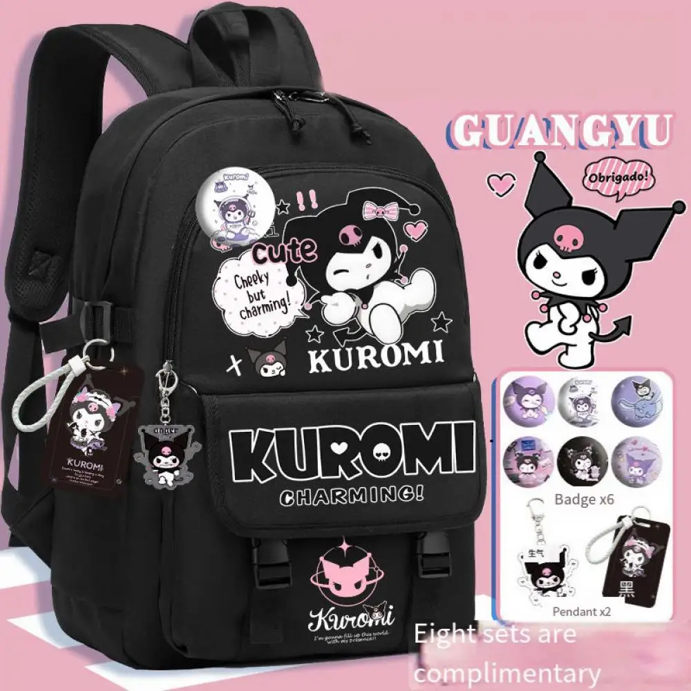 

Anime Sanrio Kuromi Girl Student Schoolbag Primary School Middle School High Capacity Good Looks Backpack School Supplies