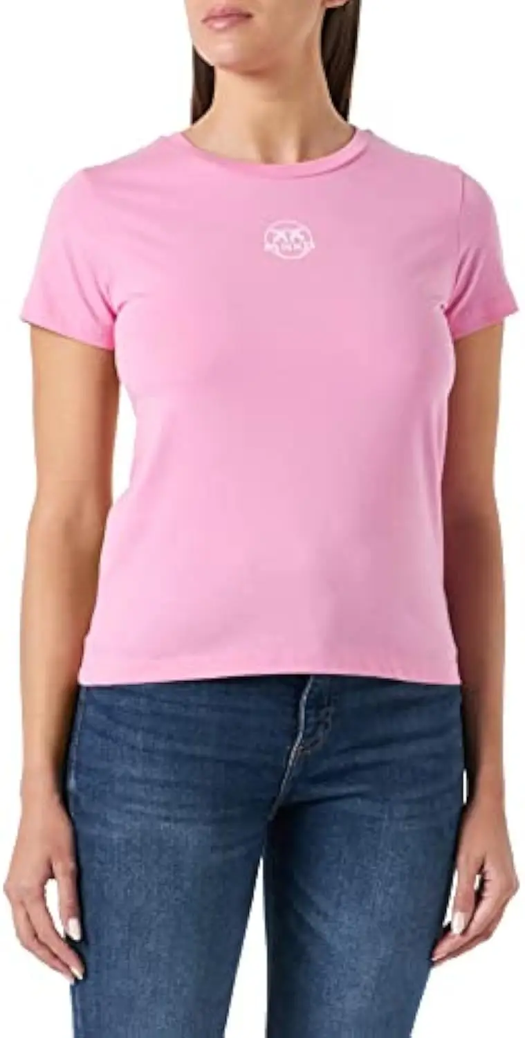 Pinko T-shirt Pattern Text Printing T-shirt, Summer Luxury