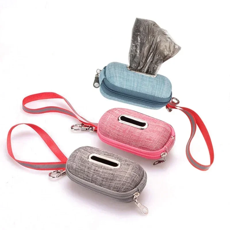 Pet Poop Bag Holder Portable Dog Poop Bag Dispenser Pick Up Bags Rope Cleaning Waste Garbage Box