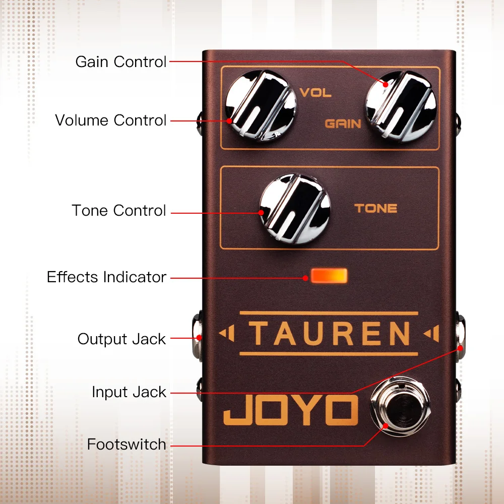 R-01 TAUREN High-Gain Overdrive Pedal Warm Transparent Overdrive Effects Guitar
