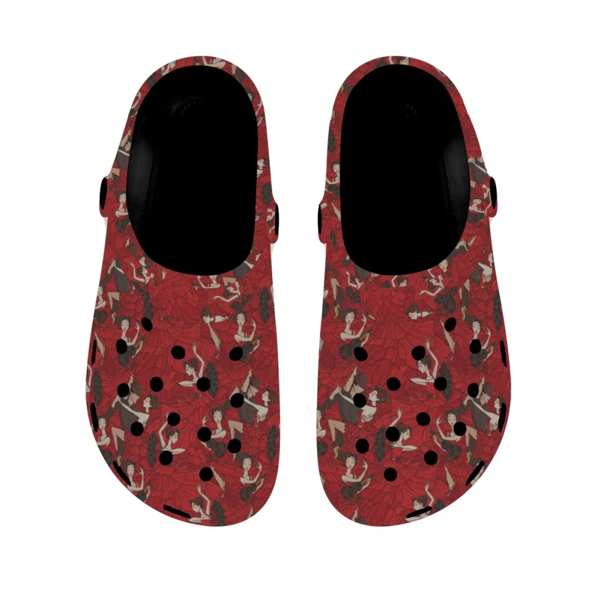 Flamenco Red Summer Women's Non-slip Slippers Fashion Super Light Garden Shoes Comfortable Clogs for Ladies Breathable Flats