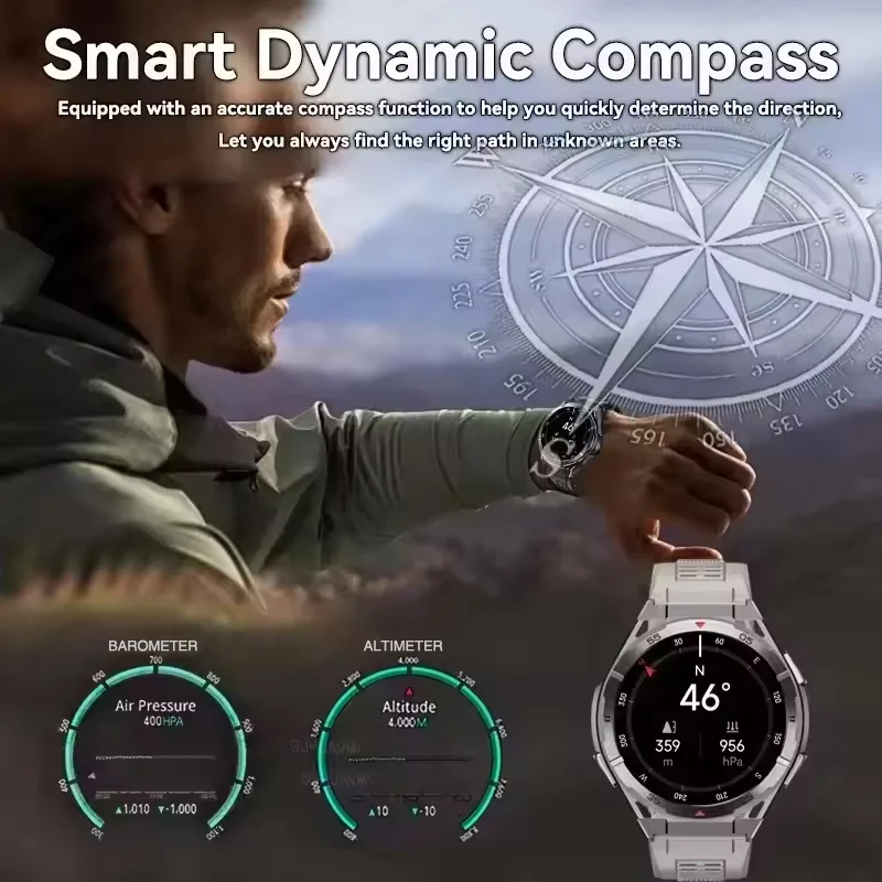 2025 New Adventure GPS Sports SmartWatch Ultra HD AMOLED Built-in gps BT Call Fitness Waterproof Smart Bracelet For IOS Android