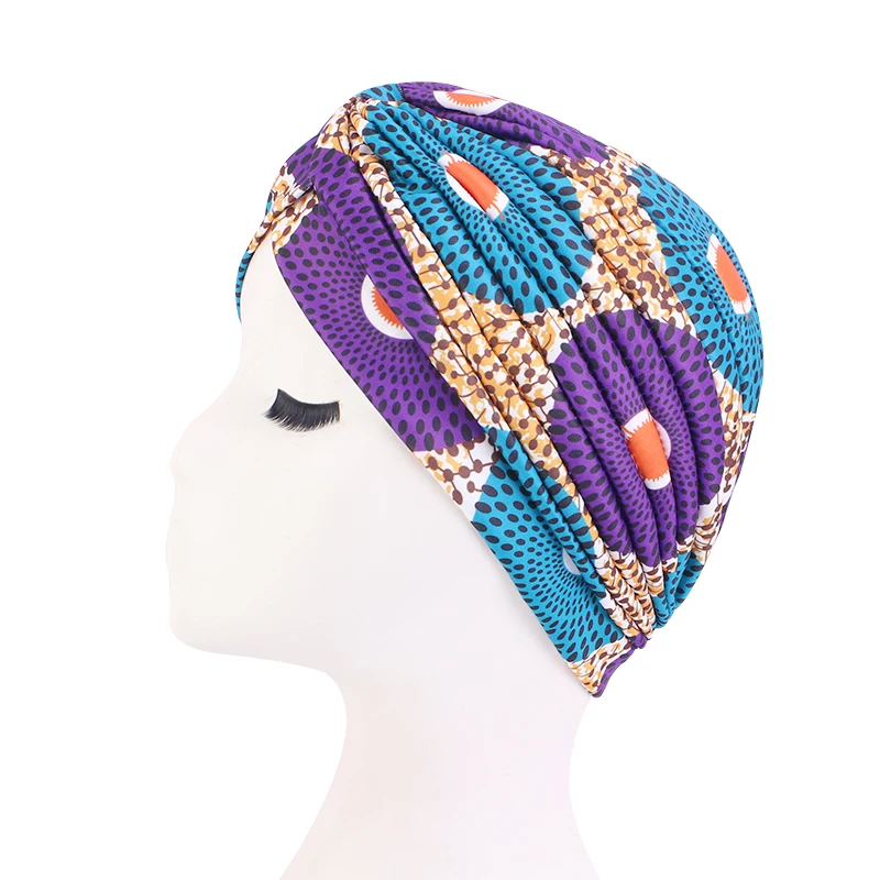 Neue Frauen Gedruckt knoten turban Indische Muslimischen Headwraps Chemo Kappe Hijab Beanie Motorhaube Kopf Wrap Bandanas Haarausfall Kopftuch – Detail 12