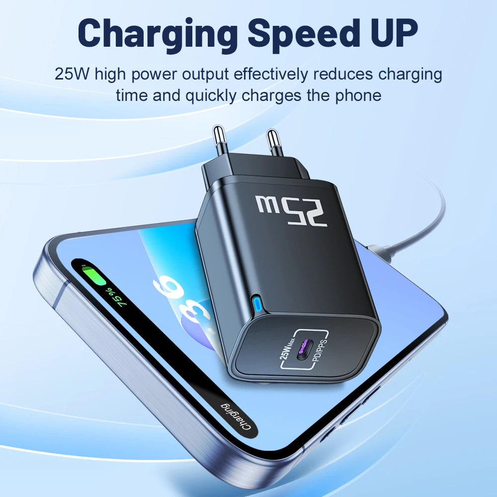 PD 25W USB C Fast Charger for iPhone 15 Pro Xiaomi Samsung Oneplus EU US UK Plug Type C Phone iPad Tablet Fast Charging Adapter 2