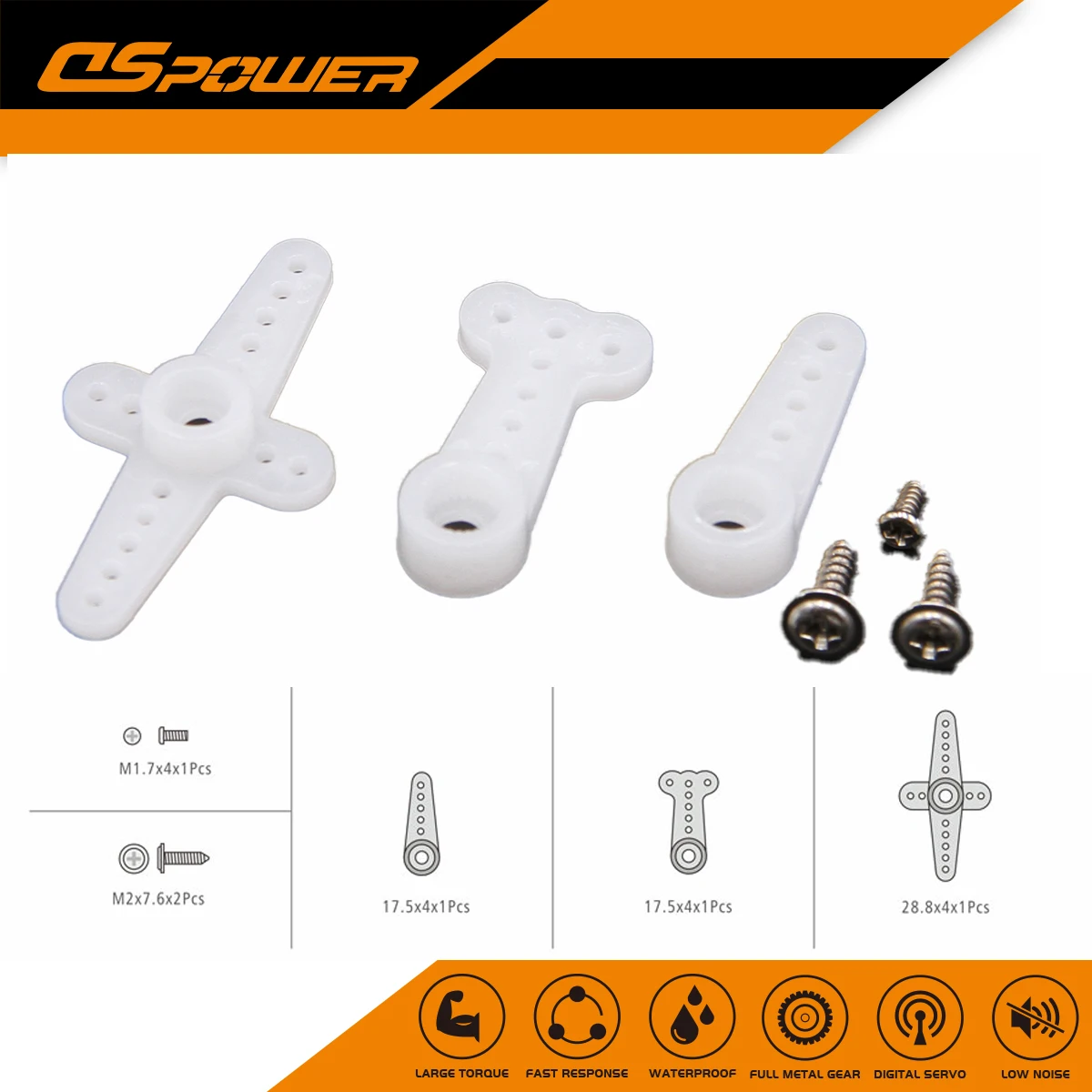 

28T Servo Arm Double Head Round Type Steering gear arm set accessories for 5g 6g Servo Hitec Surpass hobby Dspower