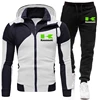 Kawasaki Logo Motorcycle Racing Team Men Zip Up Hoodie Pant Sets 2025 Fashion Male Zipper Sweatshirt Pants Suit Sport Coat Set 6