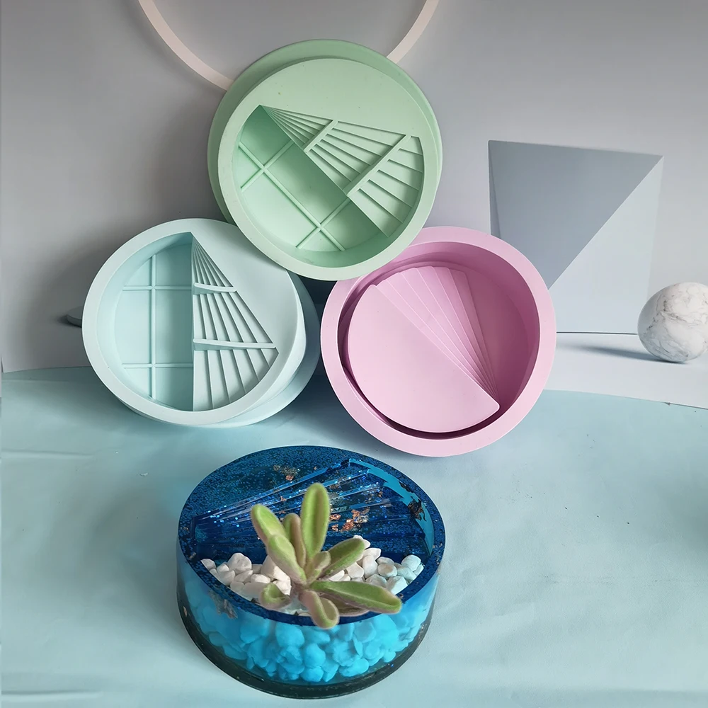 Round Flower Pot Clay Silicone Mold DIY Handmade Concrete Resin Molds