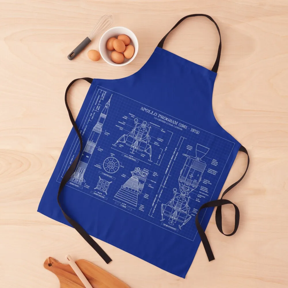 Apollo Program (1961 - 1975) Blueprint Apron chef kitchen clothes