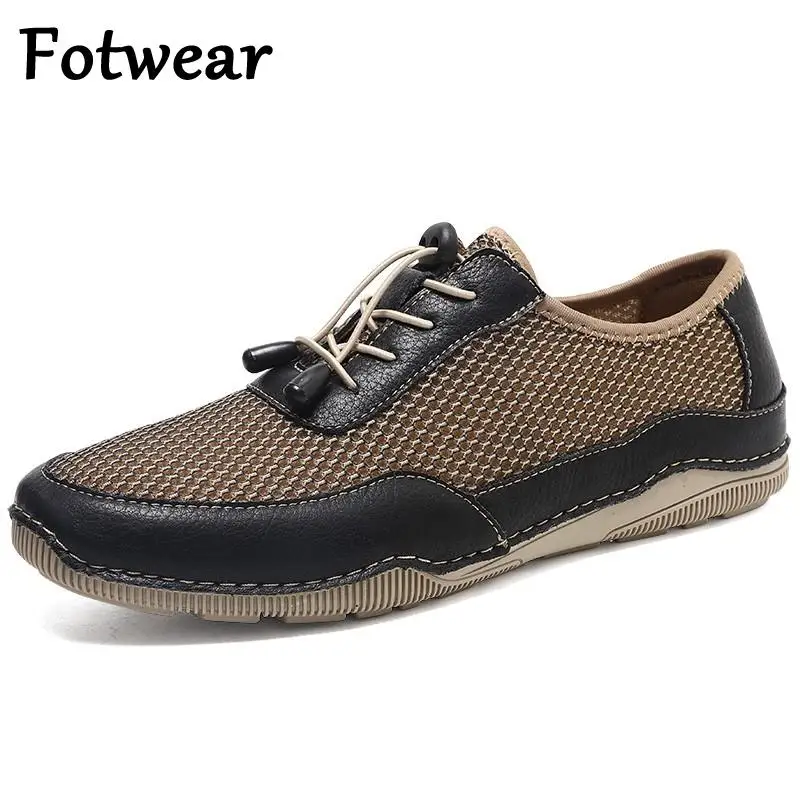 

Summer Breathable Men Shoes Genuine Leather Mens Sneakers Big Size 45 Sport Shoes Cow Leather Men Soft Moccasins Driving Loafers