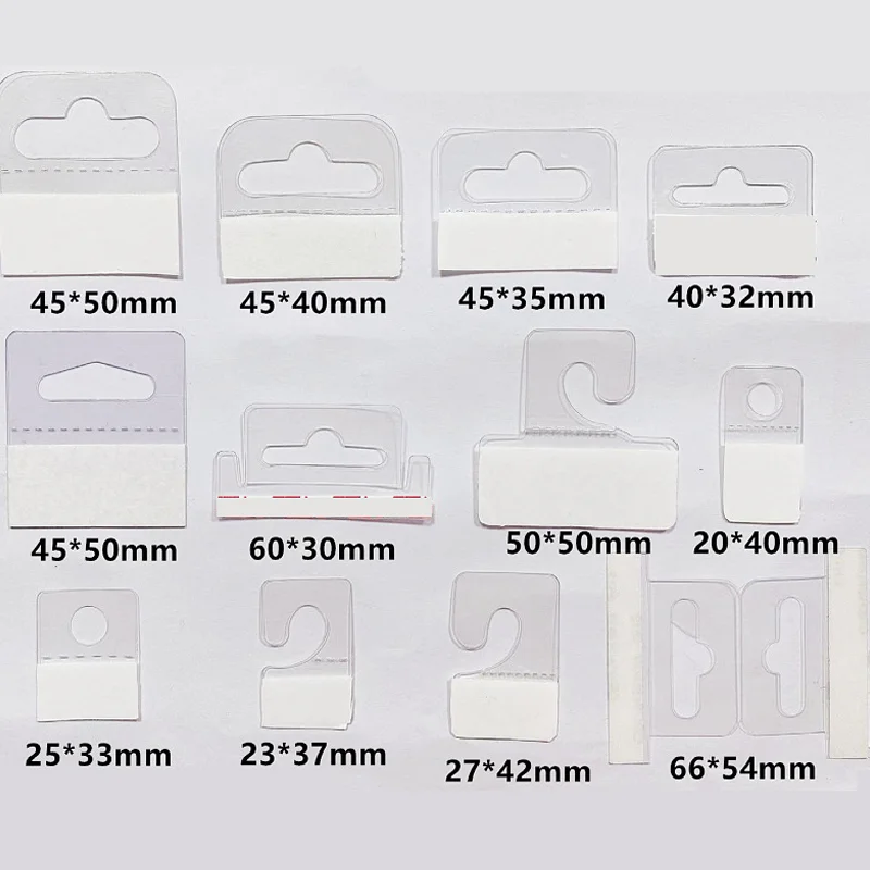 PVC Slot Hole Adhesive Hang Tags Hook Merchandise Box Bag Hangers Display PVC Aircraft Hole Hook 100pcs adhesive hook handbag hanger plate hangers