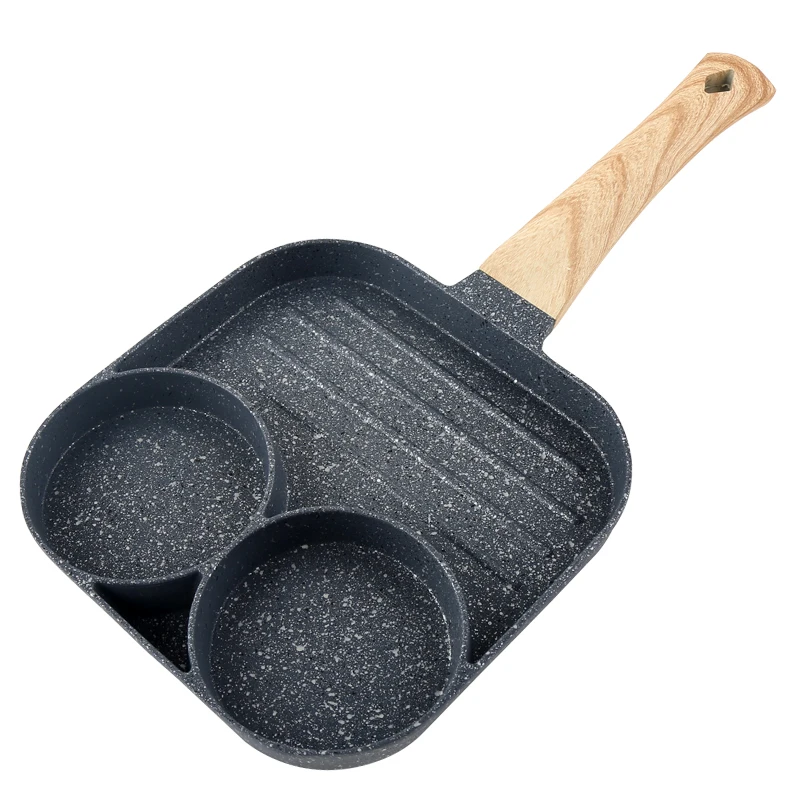 

Aluminium Non-stick Fried Egg Pot Flat-bottomed Frying Pan Kitchen Cooking Pot Omelette Pan 4-hole Stone Frying Pan