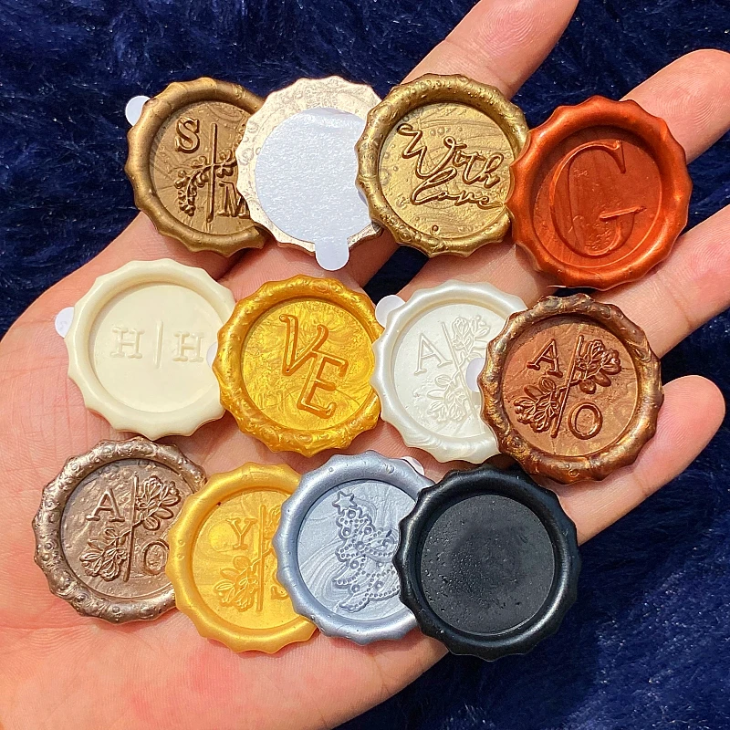 Custom Wedding Wax Seal Stickers,DIY Handmade Wax Seals,Business Logo 2 Initial Wax Seals For Wedding Menu Scrapbook Decoration