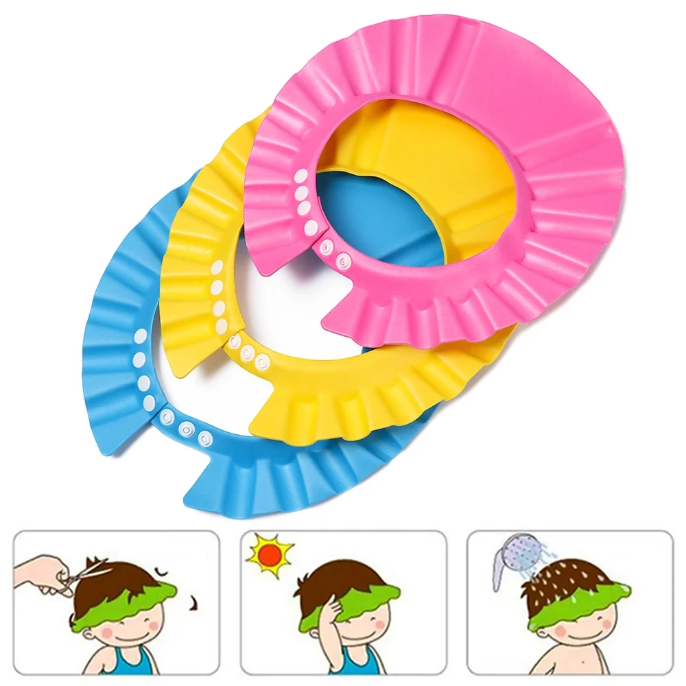 Hair Wash Hat Shampoo Shower Cap Hair Wash Shield Adjustable Baby Shower Caps