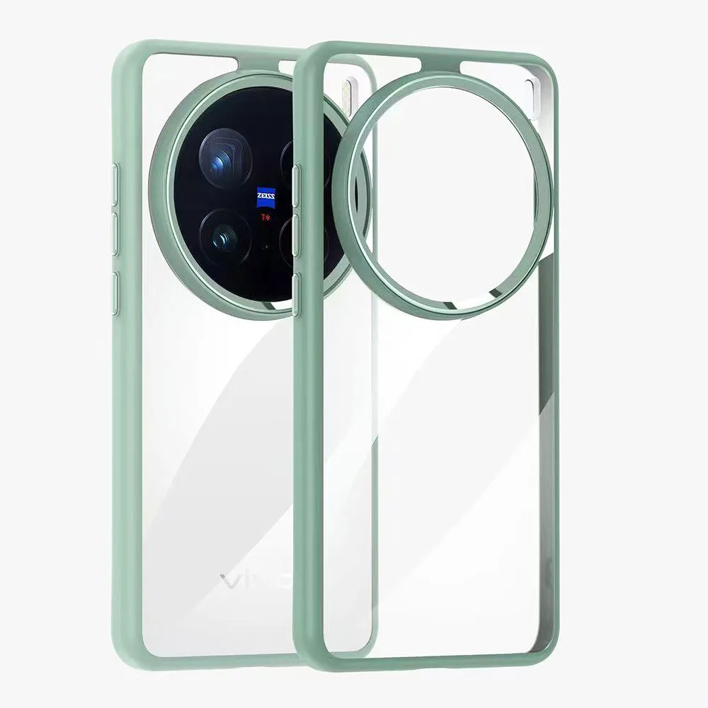 Luxury HD Transparent Shockproof Bumper Case with Clear PC+Metal Frame Protection Cover