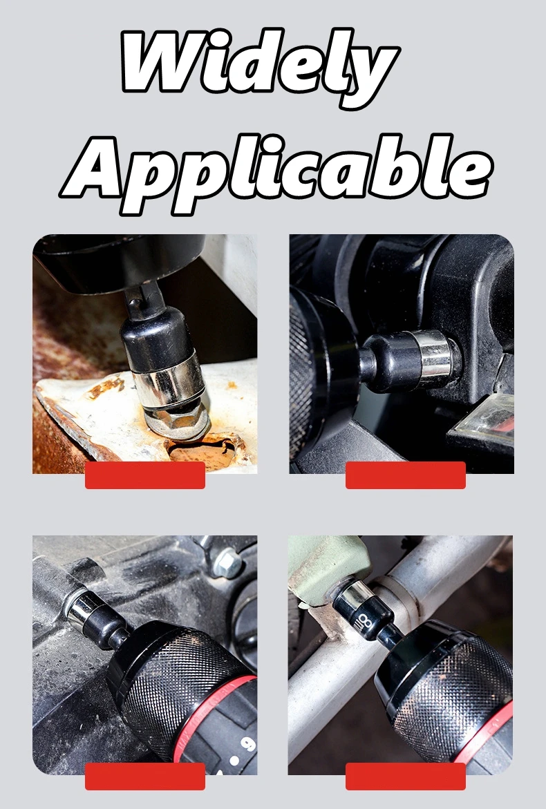 8mm CR-V Stahl Steckschlüssel mit Sechskantschaft, Schlagschrauber-Adapter, Bohrmaschinen-Konverter, Steckschlüssel-Adapter-Werkzeuge – Detail 3