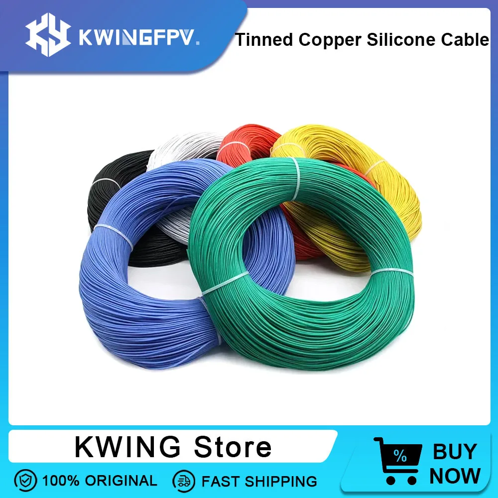 10 Meter/Los Hochwertiges Drahtsilikon 12 14 18 20 22 30AWG Ultraweicher Silikondraht Hochtemperatur-flexibles Kupfer